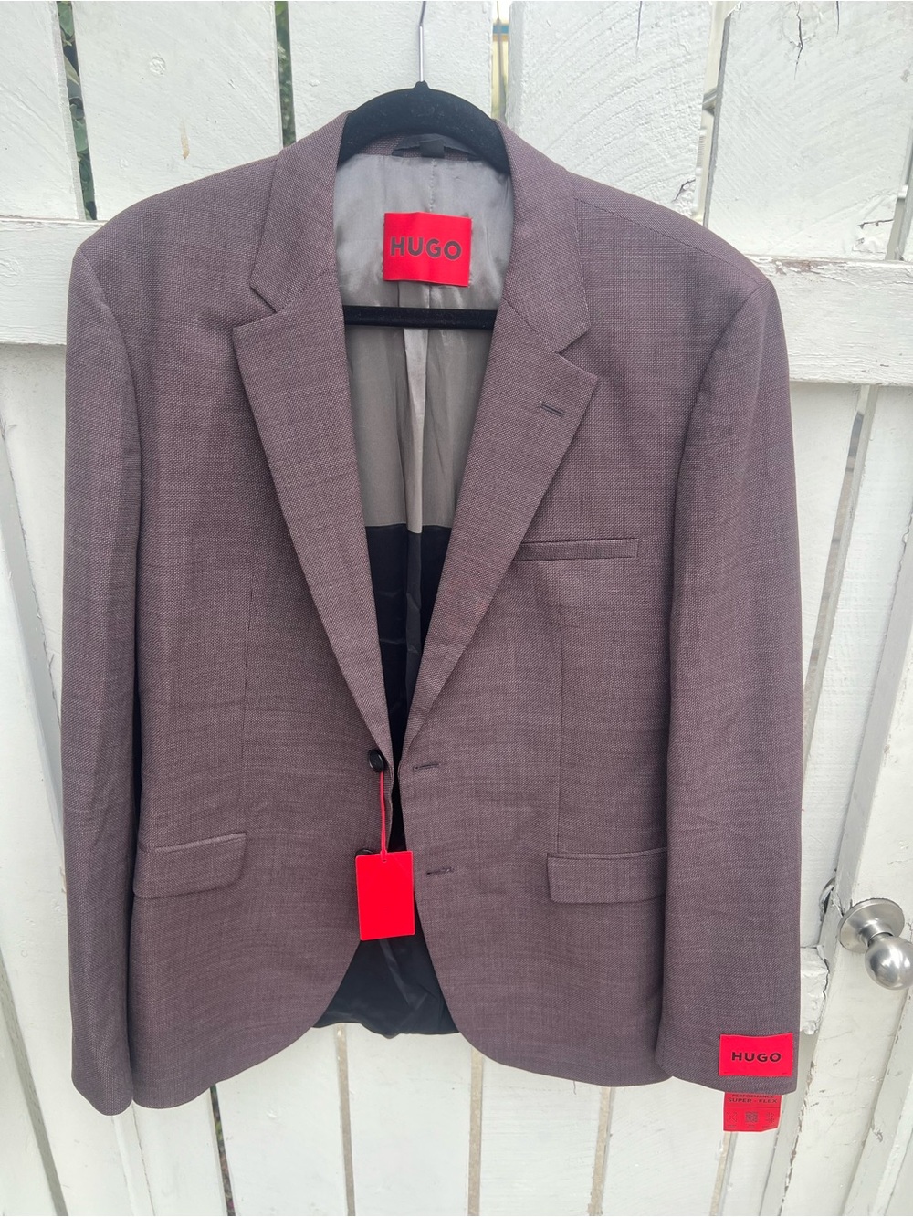 Hugo Men's Light Burgundy Suit Jacket 42L